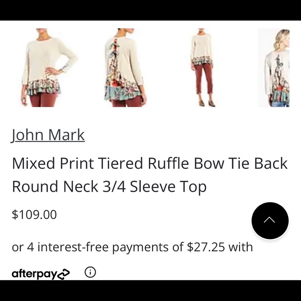 Designer top sells for $109 - see pic - $30 for you!